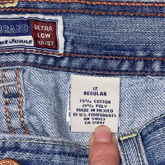 Old Navy Boot-Cut Jeans Ultra Low Waist Distressed Light Wash Vintage Denim - Picture 6 of 11